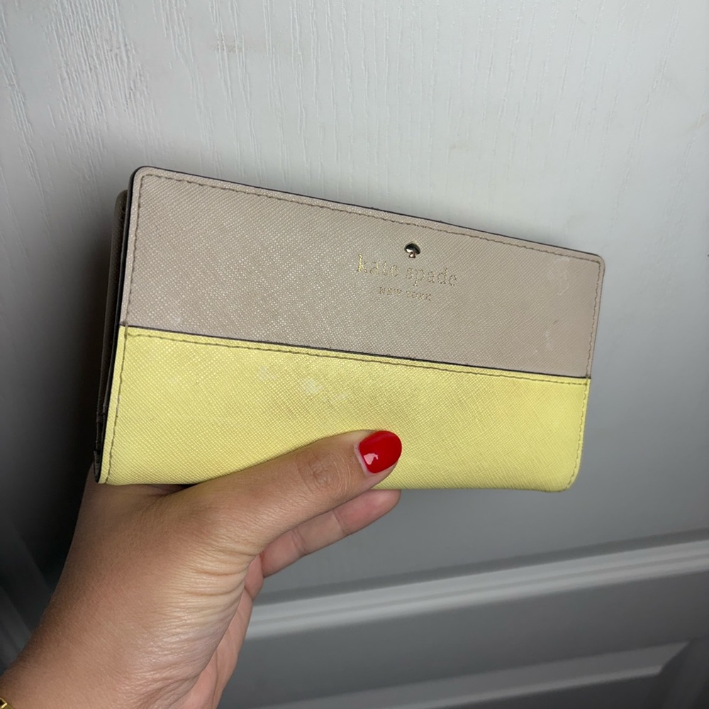 Kate Spade Beige and Yellow Wallet